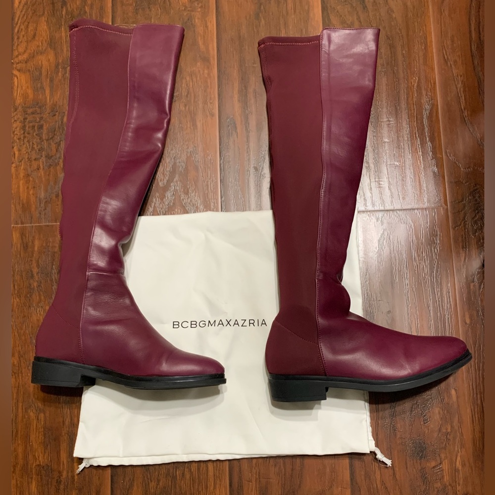 BCBGMAXAZRIA Burgundy Leather Boots